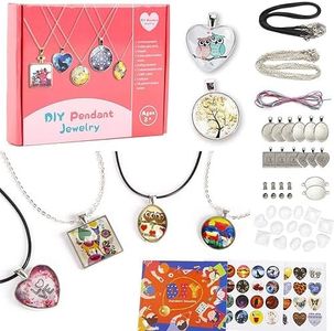 EFO SHM Cadeau Fille 6 à 12 Ans Kit Fabrication de Bijoux Pendentif Bracelet Enfant Cadeau Créatifs Collier DIY Art Crafts pour Enfants et Adultes