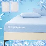 YIYEA Cooling Fitted Sheet King, Arc-Chill Q-Max >0.5 Cool Fiber Fitted Sheet for Hot Sleepers & Night Sweats, 16" Deep Pocket, Silky Soft, Thin and Breathable, 1 Pack Fitted Sheet Only