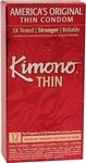 Kimono Thin Condoms Pack of 12 - Snug Fit for Performance-enhancing Feeling, Natural Latex Condoms, Vegan-Friendly, No Latex Odor - Enhanced Sensitivity