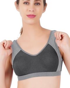Brida Champion High Impact Sports Bra for Women & Girls - Breathable, Supportive(Charcoal Grey,40,B)