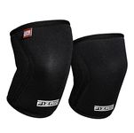 FIZRIG Knee Sleeves for Weightlifting | 7mm Neoprene Knee Compression Support for Crossfit, Gymnastics, Bouldering, Powerlifting | Men & Women (Medium, Jet Black)