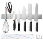 Magnetic Knife Holder - 40 cm Stainless Steel Hanging Magnetic Knife Strip for Wall, Wall-Mounted 16in Knife Rack/Bar Self Adhesive for Home Kitchen Utensils, Kitchen Knife Organizers