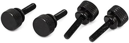 uxcell Computer PC Case M4x16mm Shoulder Type Knurled Thumb Screw Black 4pcs