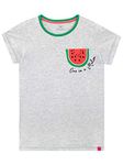Harry Bear Girls Tropical Watermelon T-Shirt Grey Size 8
