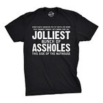 Mens Jolliest Bunch of A-Holes Tshirt Funny Christmas Movie Holiday Tee For Guys (Black) -XXL