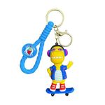 Evolluxi Keyring & Keychain for Car, Double Pendant Ring Cartoon Keychain Home Key Student Anime Merch Anime Merchandise Anime Keychain Anime Figurines (MUSIC DINO BLUE)