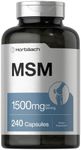 MSM Supplement | 1500mg per Coated Caplet | 240 Count | Vegetarian, Non-GMO, and Gluten Free Formula | Methylsulfonylmethane | by Horbaach