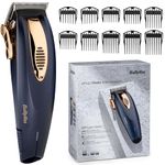 BaByliss XTP Hair Clipper - Professional Cordless Clippers for Men – Japanese Steel Blades, Lithium-Ion 85 Min Runtime, 45 Cutting Lengths, Grade 1-8, Ear Taper Guides, Hard Case, 7475DU