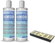 2-Pack Humidor Solution & Humidor Humidifier Combo, (16oz per bottle) Propylene Glycol and Humidifier for Medium & Large Humidors By Essential Values