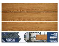 Floor Planks Tiles Self Adhesive Brown Wood Oak Vinyl Flooring Bathroom Kitchen - Pack of 7 6X36"