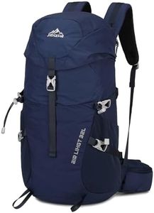 JIDIZHE 32L Hiking Backpack with Internal Frame & Rain Cover, Lightweight Backpacking Pack with Adjustable Chest Strap, Breathable Daypack for Hiking, Camping, Trekking, Travel, Men & Women(32L,Blue)