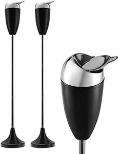 Anfrere 2 Pack Outdoor Standing Ashtray with Lid, Black Adjustable Stand Ash Butt Holder for Home Patio, Windproof Outside Standing Ash Tray Cigarette Butt Disposal in 20", 27.5", 35" Heights