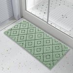 Yimobra Bathroom Rugs Mat, Extra Soft Fluffy and Absorbent Microfiber Bath Rugs, Non Slip Plush Shaggy Shower Rug, Machine Washable Mats for Bathroom Floor, Bathtub and Laundry, 44"x24", Sage Green