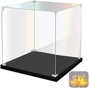 KOLIPI Acrylic Display Case for Collectibles Assemble Clear Acrylic Display Box for Lego Alternative Glass Case for Showcasing Figures Doll Toys Home Storage(12x12x12 inch, 30x30x30 cm)