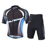 FREE FISHER Kids Boys' Girls' Cycling Jersey Set Short Sleeve Jersey + Padded Shorts Black 2X