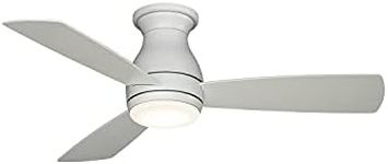 Fanimation Hugh Indoor/Outdoor Ceiling Fan with Blades and LED Light Kit 44 inch - Matte White