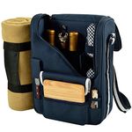 Picnic at Ascot 535X-BLB Bordeaux-Wine & Cheese Cooler Bag, Navy/White