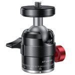 ATUMTEK Mini Ball Head, Aluminum 360° Swivel Panoramic Tripod Ball Head with 1/4" Screw Mount Adapter Max Load 11lb for Tripod, Monopod, DSLR Camera and Camcorder