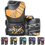 JAYEFO Kids Boxing Gloves - Youth Boxing Gloves for Kick Boxing, Muay Thai and MMA - Beginners Heavy Bag Gloves for Heavy Boxing Punching Bag, Best Gift for Kids | Orange