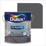 Dulux PU Enamel Smoke Grey 1 Litre High Gloss Finish Paint for Interior Exterior Metal & Wood Surfaces with Fast Drying Anti-Rust & Complete Coverage