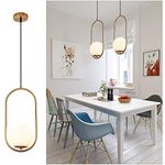 HJXDtech - Pendant Lighting Modern Style Chandelier, One Light Kitchen Lamp, Frosted Glass Globe Lampshade Pendant Light Indoor Hanging Light Fixture (A)
