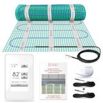 WarmlyYours TempZone Electric Radiant Floor Heating Flex Roll Kit 1.5' x 30' (45 Sq. Ft) with nSpire Touch Programmable Thermostat & Circuit Check