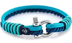 Constantin Nautics Handmade Nautical Slim Bracelets of Nautical Sailing Rope- Large Variety with Stainless Steel Screw Barrel Clasps - Gift Idea for Men & Women