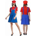 VISVIC Super Brothers Costume Halloween Outfit Cosplay Fancy Dress Classic Unisex Mens Women Adult Kids Teens