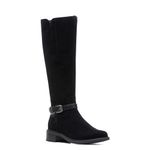 Clarks Collection Women's Maye Aster Fashion Boot, Black Suede, 10 Wide US