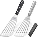 KSENDALO 2Pack Fish Spatula Flexible Metal Spatula Flipper with Thin Blade Strong Sturdy Structure, A Good Cooking Kitchen Daliy Use Slotted Spatula Stainless Steel