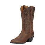 Ariat Heritage Round Toe Western Boots - Women’s Leather Cowgirl Boots, Distressed Brown, 6.5 Wide