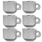 WALKN Stainless Steel Double Wall Deepline Tea/Coffee Cups/Mugs for Home, Office | Set of 6, 80ml Capacity | Lightweight, Portable, Reusable, Easy to Clean | Hot & Cold Beverage | Silver