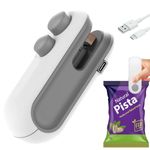 FIGMENT Portable Mini Sealing Machine, Handheld Heat Sealer for Plastic Bags, Chips, Snacks, Storage Packs, Type C Rechargeable Vacuum Sealer, Compact Sealing Tool for Kitchen, Travel, Home Use, White