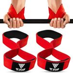 WYOX Figure 8 Weight Lifting Straps for Weightlifting Heavy Duty Deadlifting Workout Straps | Wrist Wraps Gym Equipment Gear Men Women PAIR (Red)