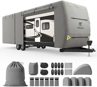 K-Musculo RV Cover, 24-27 FT Heavy Duty Travel Trailer Cover with 8 Layers Corner, Windproof and Waterproof Camper Cover with 4 Tire Cover & Tongue Jack Cover