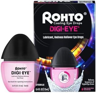 Rohto Digi-Eye Digital Eye Strain Eye Drops, Cooling Eye Strain Relief From Digital Eye Strain Symptoms, Long-Lasting, Soothing Eye Relief, Eye Drops for Red, Tired Eyes 0.4 fl oz Bottle (Pack of 2)