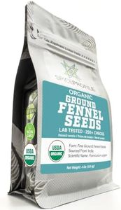 Spice Profile USDA Organic Ground Fennel Seeds, Lab Tested, Resealable 4 oz Pouch, Saunf Powder, Hinojo Molido