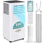 SereneLife Portable Air Conditioner– 8,000 BTU 3-in-1 AC Unit with Cooling, Dehumidifier & Fan –w/ Remote Control, Window Mount Kit, Wheels, Quiet Operation for Rooms up to 300 sq ft