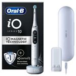 Oral-B iO10 Electric Toothbrushes For Adults, Gifts For Women / Men, 1 Handle, 1 Ultimate Clean Toothbrush Head & Charging Travel Case, 7 Modes, 2 Pin UK Plug, Stardust White, Oral B IO Toothbrush