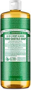 Dr Bronner's 18-in-1 Almond Pure-Castile Liquid Soap, Made with Organic Oils, Used for Face, Body, Hair, Laundry, Pets and Dishes, Certified Fair Trade & Vegan Friendly, 946ml Recyled Bottle