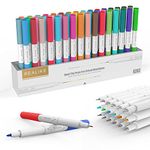 REALIKE Dual Tip Pens for Cricut Maker 3/Maker/Explore 3/Air 2/Air, Dual Tip Marker Pens Set of 48 Pack Fine Point Pen Writing Drawing Accessories for Cricut Machine (0.4 Tip & 1.0 Tip)