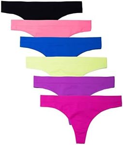 Kalon 6 Pack Women's Nylon Spandex Thong Underwear (4X, Neons)