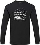 Hippowarehouse Make Pancakes Not War Unisex Long Sleeve t-Shirt Black