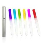 6 Pack Glass Nail File with Case Professional Crystal Nail File Glass Fingernail Files Double-Sided Manicure Tool for Natural Nails