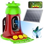 Lollyes Hummingbird Feeder with Camera, AI Identify Bird Species with 7W Solar Powered, Anti Ant Moat for Hummingbird, Hanging for Outdoors, Ideal Gift for Hummingbird Bird Lovers