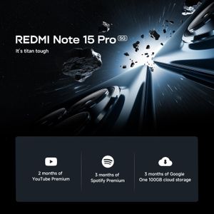 XIAOMI Redmi Note 15 Pro 5G Smartphone, 12+512GB, 200MP Camera, 6.83" AMOLED, Black