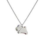 RADLEY Ladies Silver Plated Jumping Dog Necklace with Stones Edging RYJ2327S