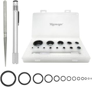 Mgowqav - Fishing Rod Eyelet Repair Kit (w/ 13 Sizes 39 Pack Ceramic Inserts and 1 File) - Fishing Pole Guide Ring Replacement (Black)