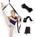 Leg Stretch Band - Door Flexibility Trainer, Improve Leg Stretching Foot Stretcher Band, Perfect Home Equipment for Ballet Dance, Taekwondo Exercise, Gymnastic Training Stretching Strap (black)