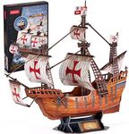 CubicFun 3D Puzzles for Adults - Santa Maria Ship Model Spanish Vessel Puzzles for Adults and Kids, Desk Decor Building Kits Brain Teaser Hobby Gifts for Women and Men, 204 Pieces